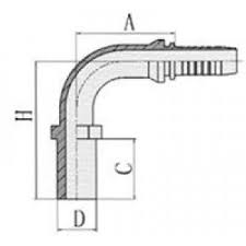 50091 90° METRIC STANDPIPE STRAIGHT DIN2353