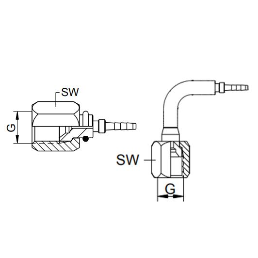 Female swivel ORFS